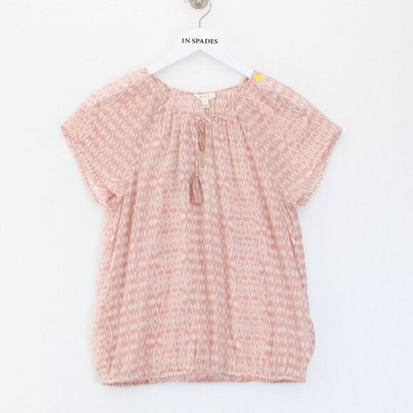Soft Joie Pink Short Sleeve Peasant Blouse M - Picture 1 of 4
